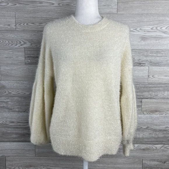 Do + Be Sparkle Balloon Sleeve Sweater Size S - Picture 3 of 11